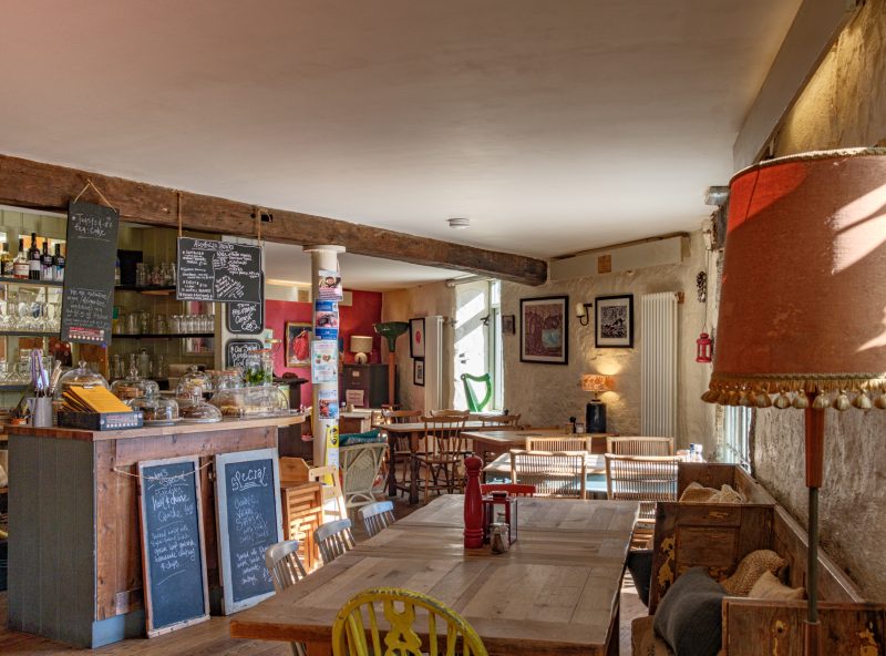 The interior of Café Dog & Rabbit Cafe on North Row, St Just, Penwith