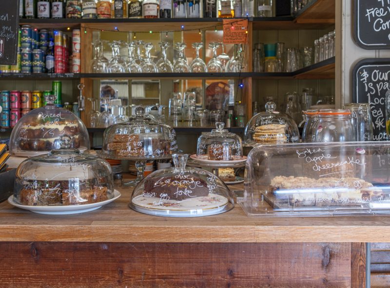 Cakes and snacks in Café Dog & Rabbit Cafe on North Row, St Just, Penwith